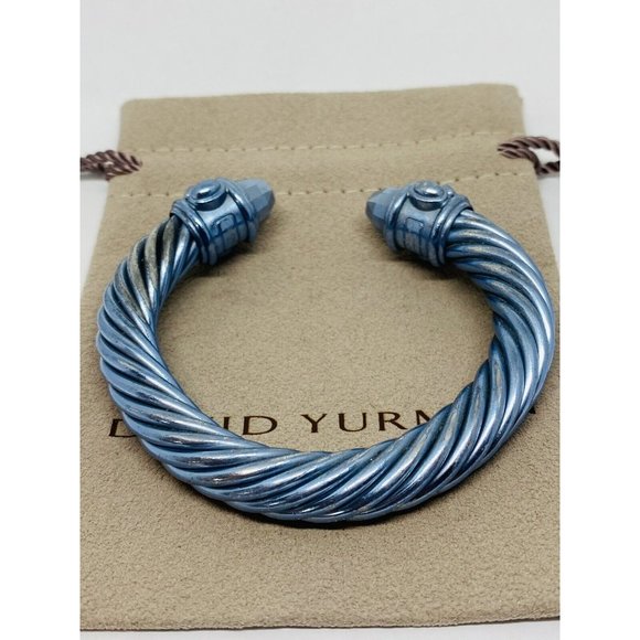 David Yurman Limited Edition Light Blue Aluminum Renaissance Bracelet 10mm 6.5” - Picture 5 of 12